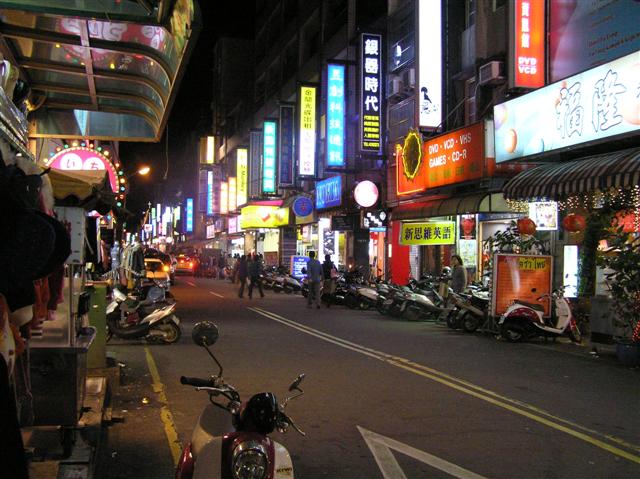 Chungli sidestreet and corner coffee shop